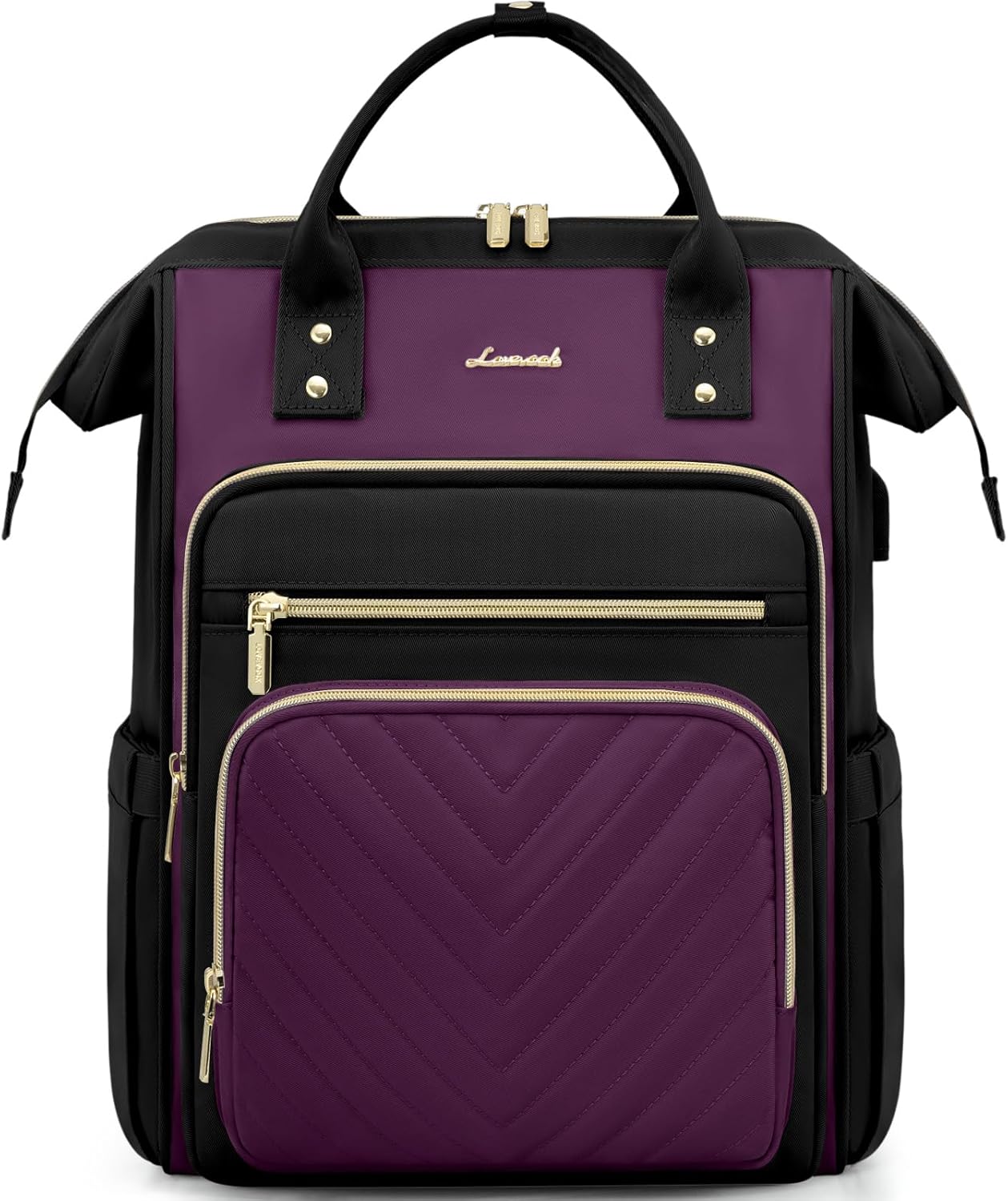 LOVEVOOK Laptop Backpack for Women, 15.6 inch Womens Backpack for School College with USB Port & Anti-theft Zipper, Large Computer Laptop Rucksack Casual Daypacks for Business Travel, Black Purple LOVEVOOK Laptop Backpack for Women, 15.6 inch Womens Backpack for School College with USB Port & Anti-theft Zipper, Large Computer Laptop Rucksack Casual Daypacks for Business Travel, Black Purple