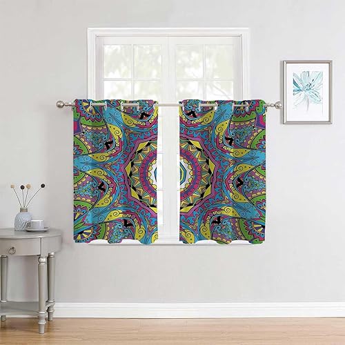 Miniatura 2 de Drapes Accessories - Manta psicodélica insonorizada para puerta Cortinas para Ventanas de Cuarto 55 pulgadas de ancho por 55 pulgadas de largo, 2