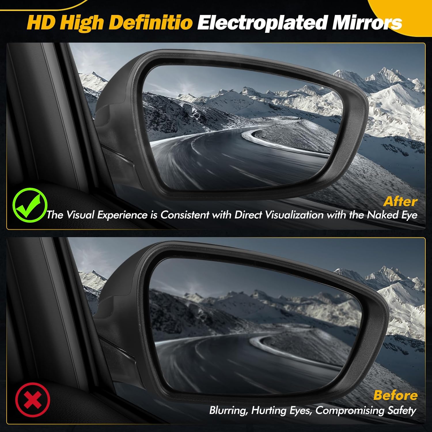 Side Mirror Compatible with Kia Forte 2017 2018 SX/S/EX/LX Rear View Mirror w/Heated/Manual Folding/Power Glass,Replace KI1321213(Right Passenger /5pins)