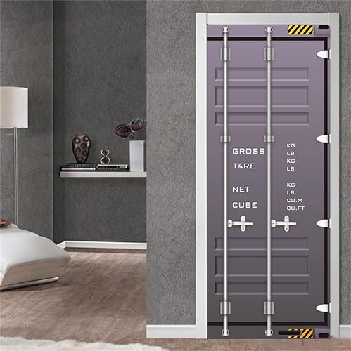 Miniatura 1 de Calcomanías 3D para puerta de contenedor de carga para despegar y pegar, murales de pared, vinilo autoadhesivo de PVC para decoración de sala de