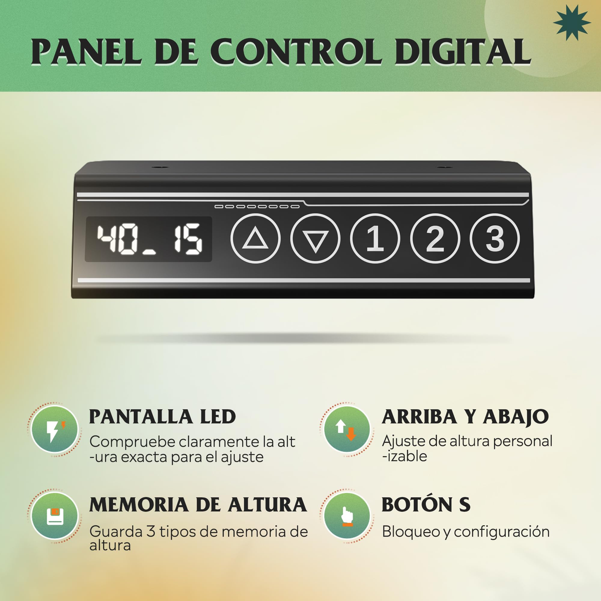 DEVAISE Escritorio Elevable Eléctrico 120x60cm, con 3 Memorias y Pantalla Digital, Mesa Ajustable Monobloque para Oficina en Casa, Blanco