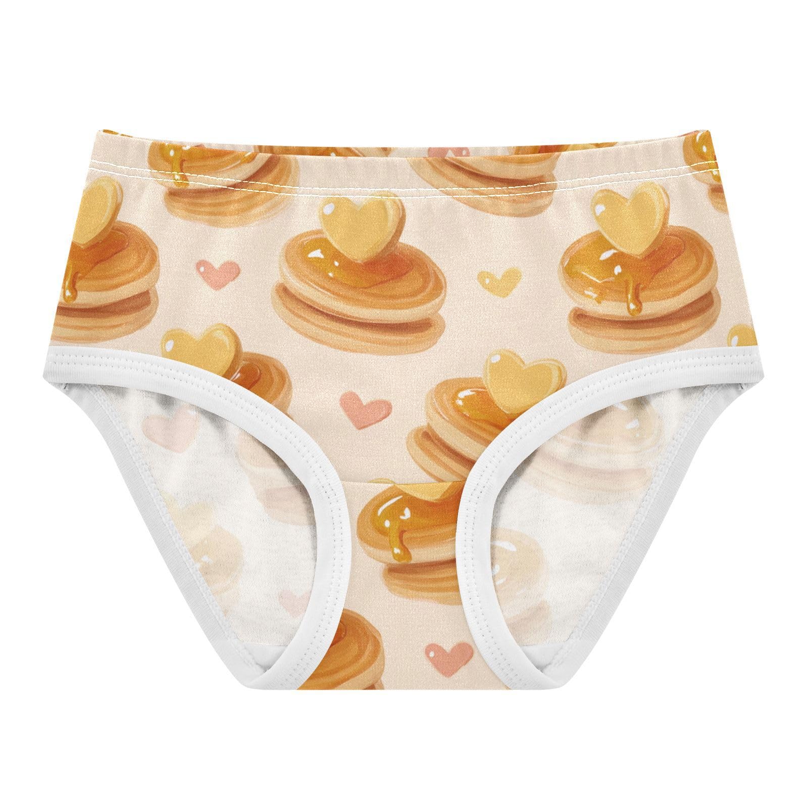 Wusikd Pancakes Syrup Hearts Pink Girls Underwear Cotton Girls Briefs Soft Toddler Underwear 2T