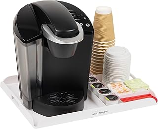 Mind Reader Coffee Station Serving Tray, 7 Pod Capacity Countertop Organizer, Storage, 17.5" L x 13.25" W x 1.25" H, Single, White