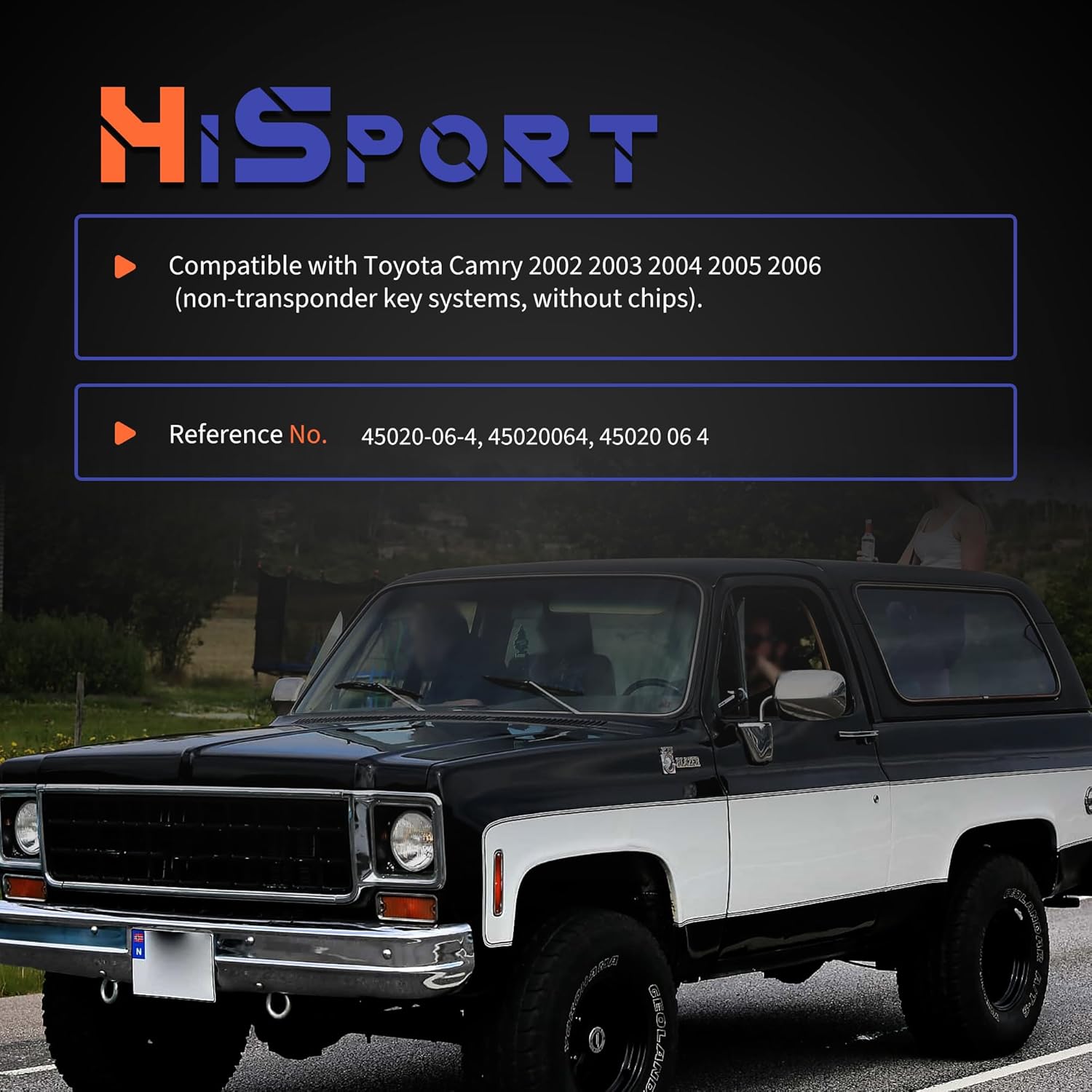 HiSport Ignition Lock Cylinder Switch W/Key 45020-06-4 45020064 Compatible with Toyota Camry 2002 2003 2004 2005 2006 No Chip