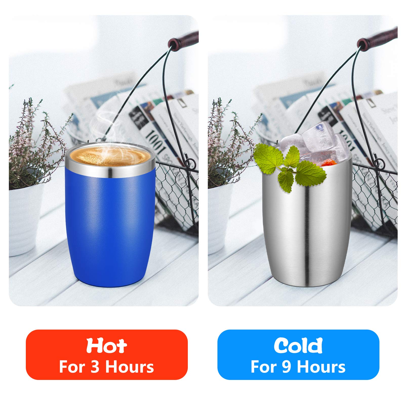 Amazon.com | VEGOND Stainless Steel 12 oz Tumblers bulk Vacuum Insulated  Double Wall Travel Tumbler with Lid and Straw Reusable Tumbler, Stainless 6  pack: Tumblers & Water Glasses