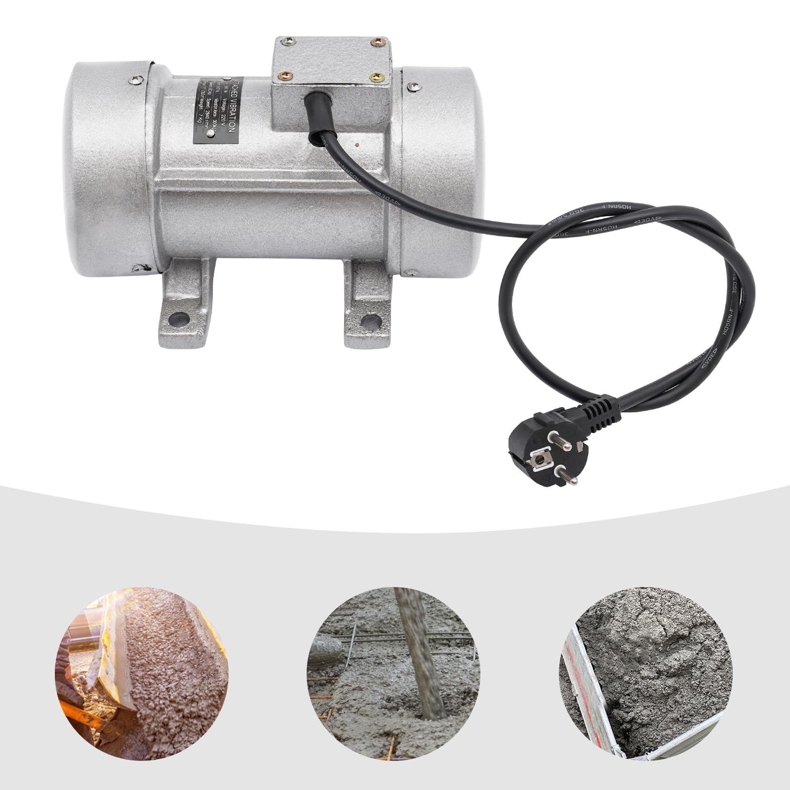 Vibrationsmotor 550W, Betonrüttler 230V – Hochleistungs Betonverdichter & Rüttelplatte mit 2840rpm Für Betonmischer, Bau, Mining, Metallurgy, Coal, Electricity