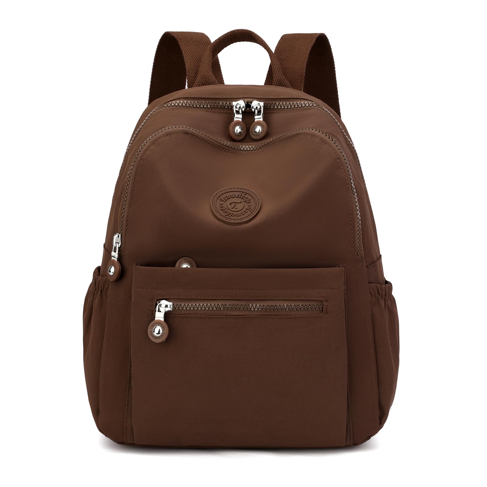 Tanweibago Mini Nylon Women Backpacks,11L Small Ladies backpacks Casual Lightweight Women Shopping Travel Daypack (Brown)