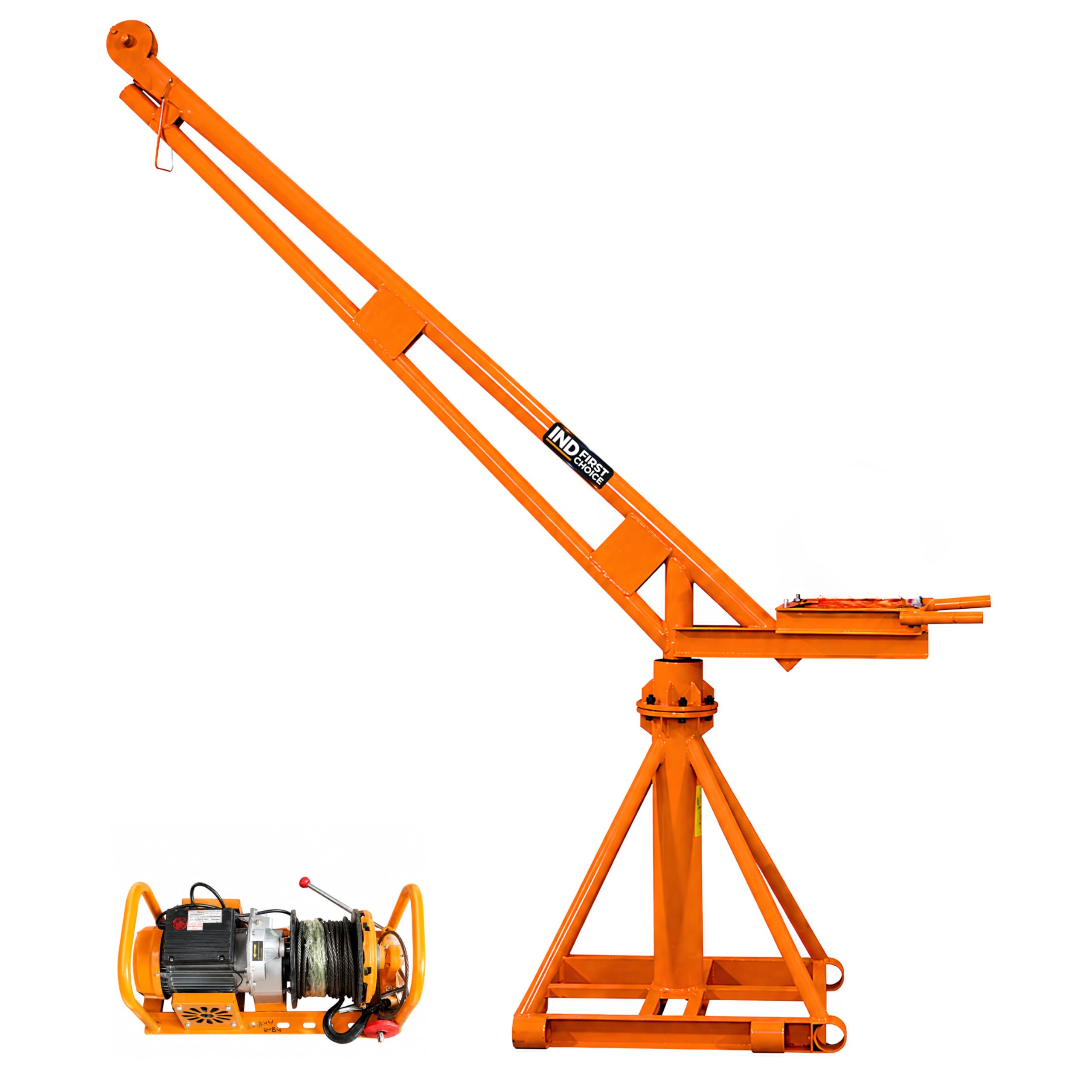 V M 800 KG Mini Crane Machine with 5 HP Motor, 8 MM Wire Rope, 50 Meter Lifting Height, 360° Rotating Construction Lifting Hoist for Material Handling & Building Sites-image-39