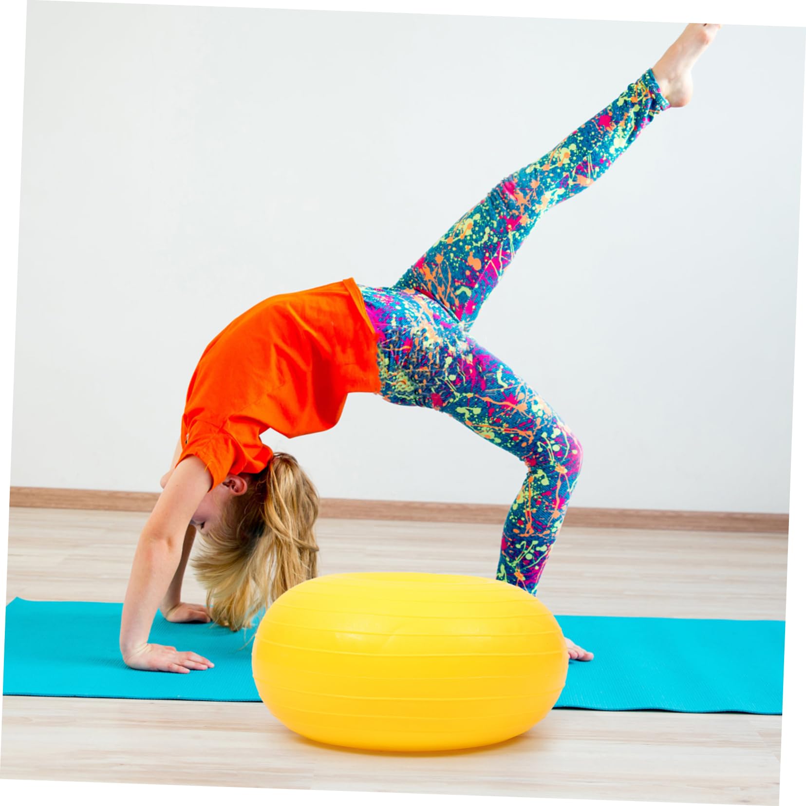 WOONEKY Pelota de Yoga de PVC para Pilates y Equilibrio Amarilla
