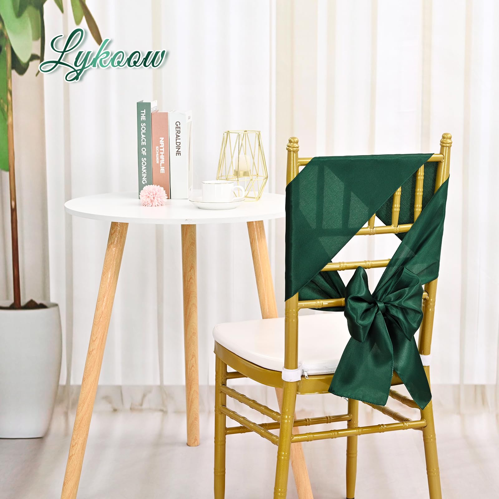 YMHPRIDE 50 Pièces Rubans pour Chaises en Satin Vert émeraude Rubans Décoratifs pour Chaises pour Réception de Mariage, Fête, Hôtel, Maison, Décoration de Cuisine (Vert émeraude)