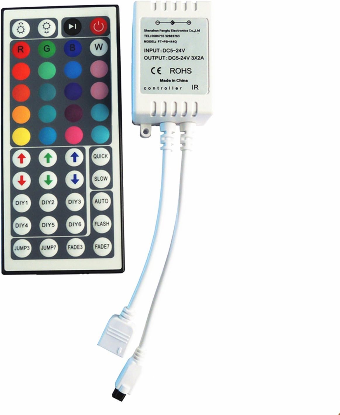 44Key IR Remote Controller for 5050 3528 RGB LED Light Strip [Energy Class A+++]