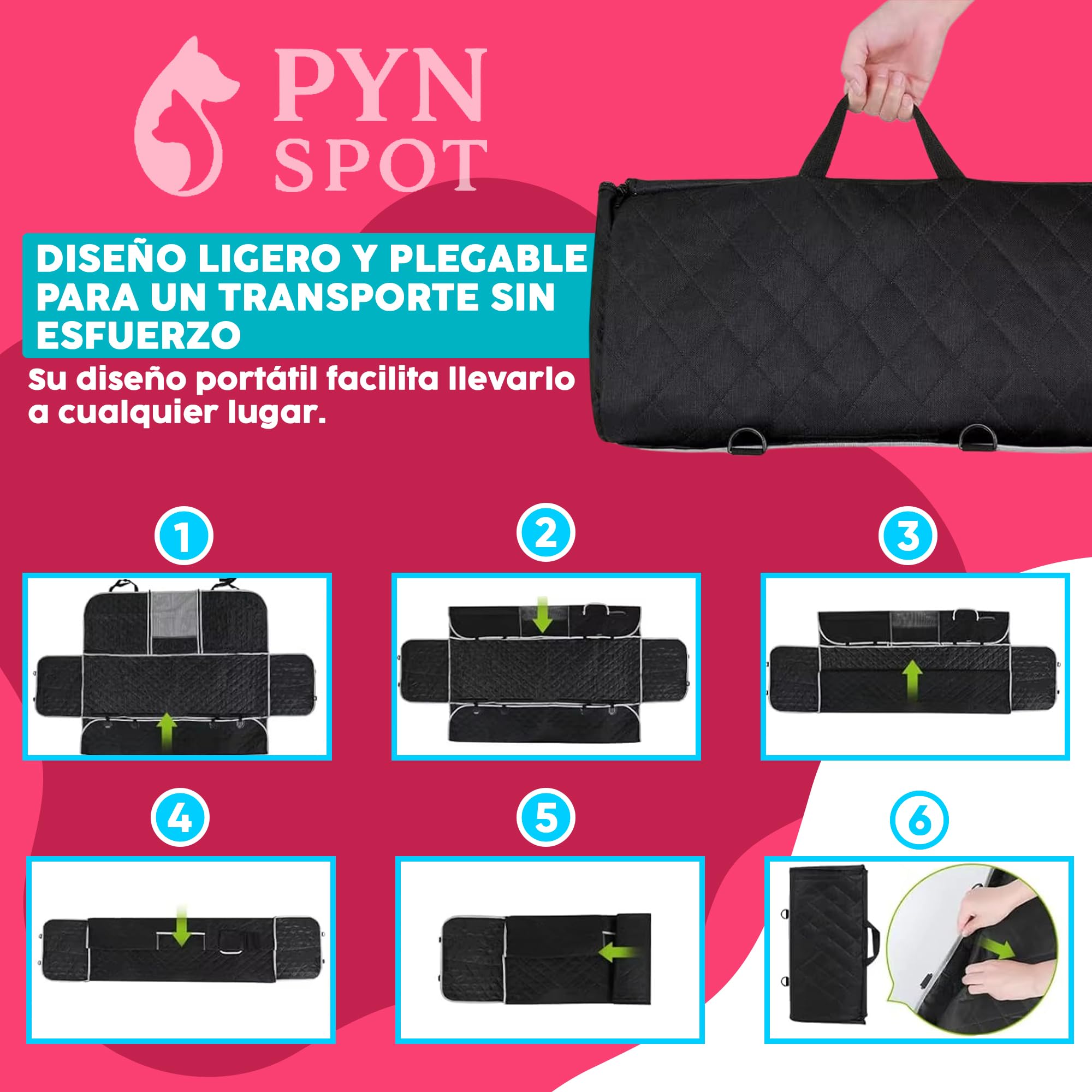 Funda Coche Perro Asiento Trasero Impermeable 600D Antideslizante | Protector para Mascotas con Ventana de Malla, Solapas Laterales y Ajuste Universal