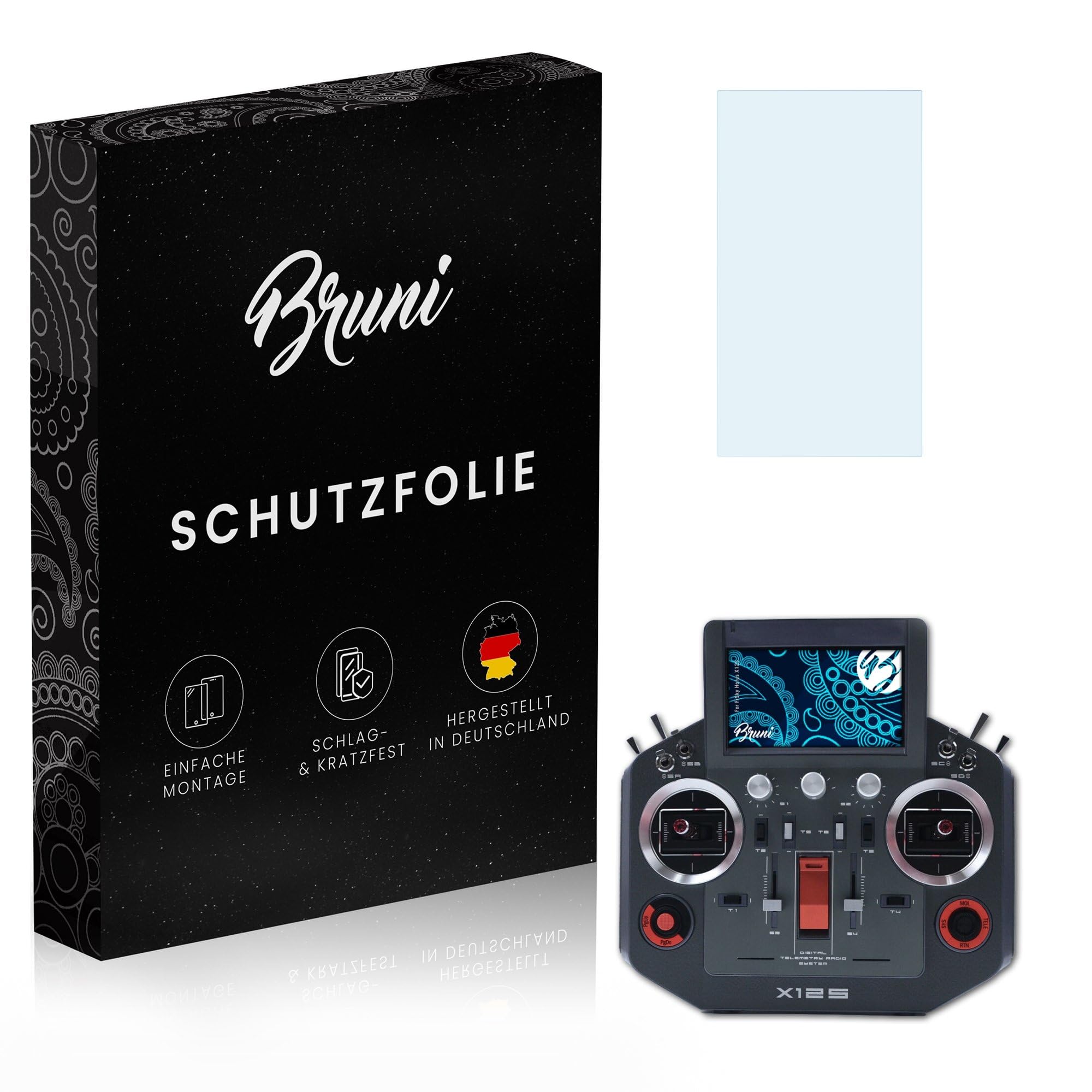 Bruni Screen Protector compatible with FrSky Horus X12S Protector Film, crystal clear Protective Film (2X)