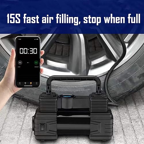 Miniatura 4 de Bomba de aire para neumáticos de automóvil, inflador portátil de neumáticos de automóvil LED, bomba de aire de fútbol digital, para bicicleta, RV,