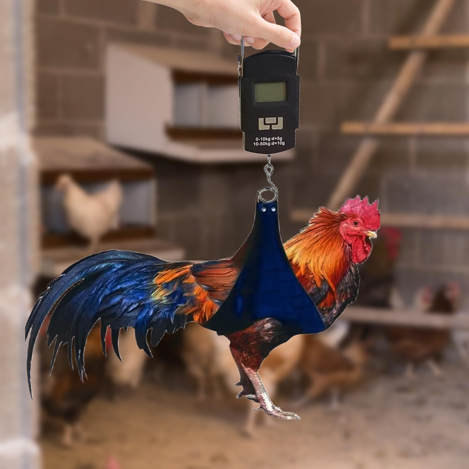 Animal Holder, Chicken Weighing Sling, Waterproof Adjustable Hen Scale with Strong Fabric Support, Lightweight Portable Farm Accessory for Measuring Poultry Weight and Safe Animal Handling