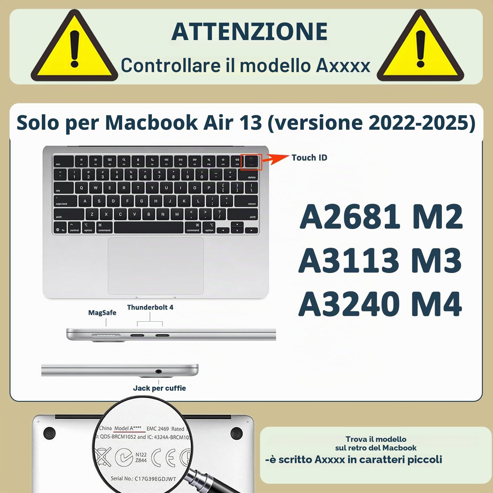Custodia Laptop per Macbook Air 13 pollici M4 M3 M2,Versione 2025 2024 2022 A2681 A3113 A3240,Case Cover Duro Protection in Plastica per Apple Macbook Air 13,6",Montagna Verde