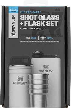 Stanley Adventure Pre-Party Shot Glasses Set + Hip Flask - BPA