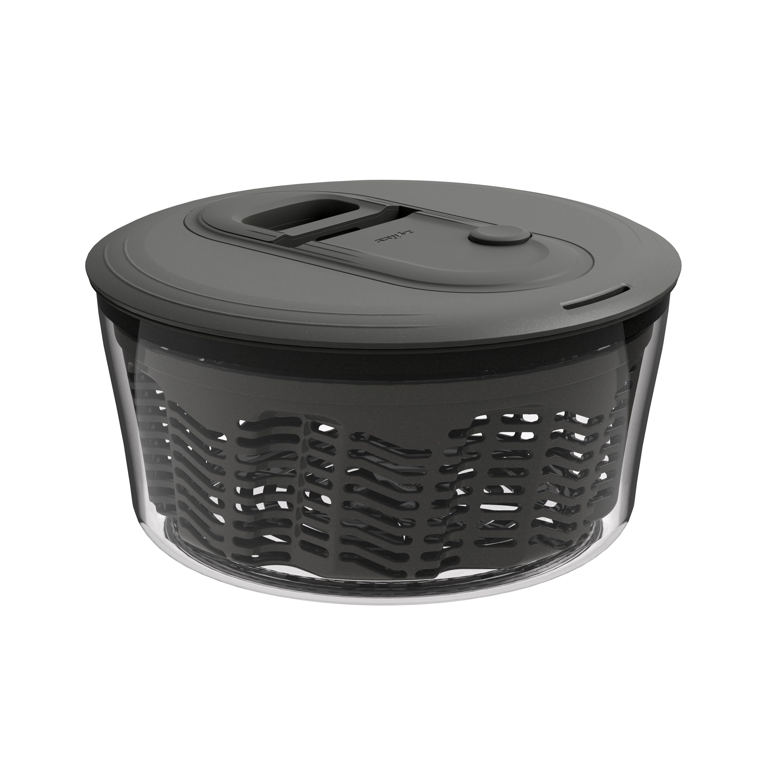 Zyliss Easy Spin Clásico Centrifugadora Lechuga Pequeña 3,5 L, Tecnología AquaVent™, Cuerda y Botón de Parada, Salida de Drenaje, Antideslizante, Sin BPA, Escurridor de Lechuga, Ensalada, Gris