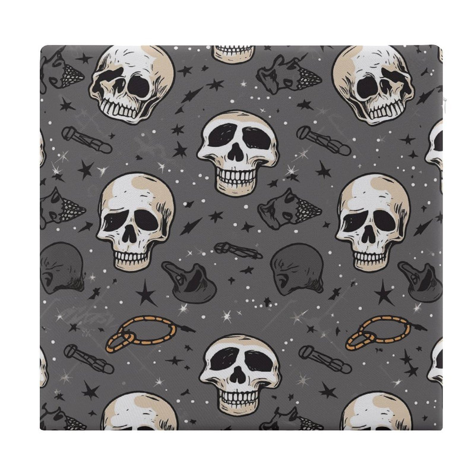 Adfgyerh Style Skull And Lightning Cushions Memory Foam For Adults, Seat Cushion Chair Pads Soft, Square Pillows For Dining, Kitchen, Office, Patio Chairs