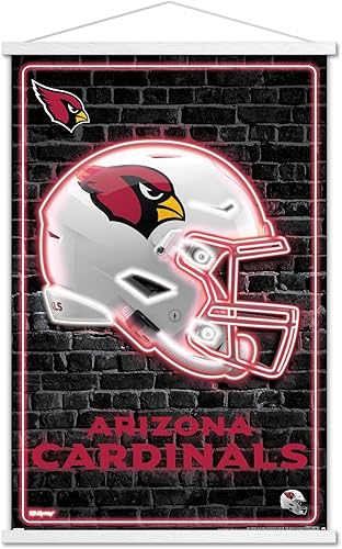 Miniatura 8 de Trends International NFL Arizona Cardinals - Póster de pared con casco neón, 22.375 x 34 pulgadas, impresión prémium y colgador de madera de haya