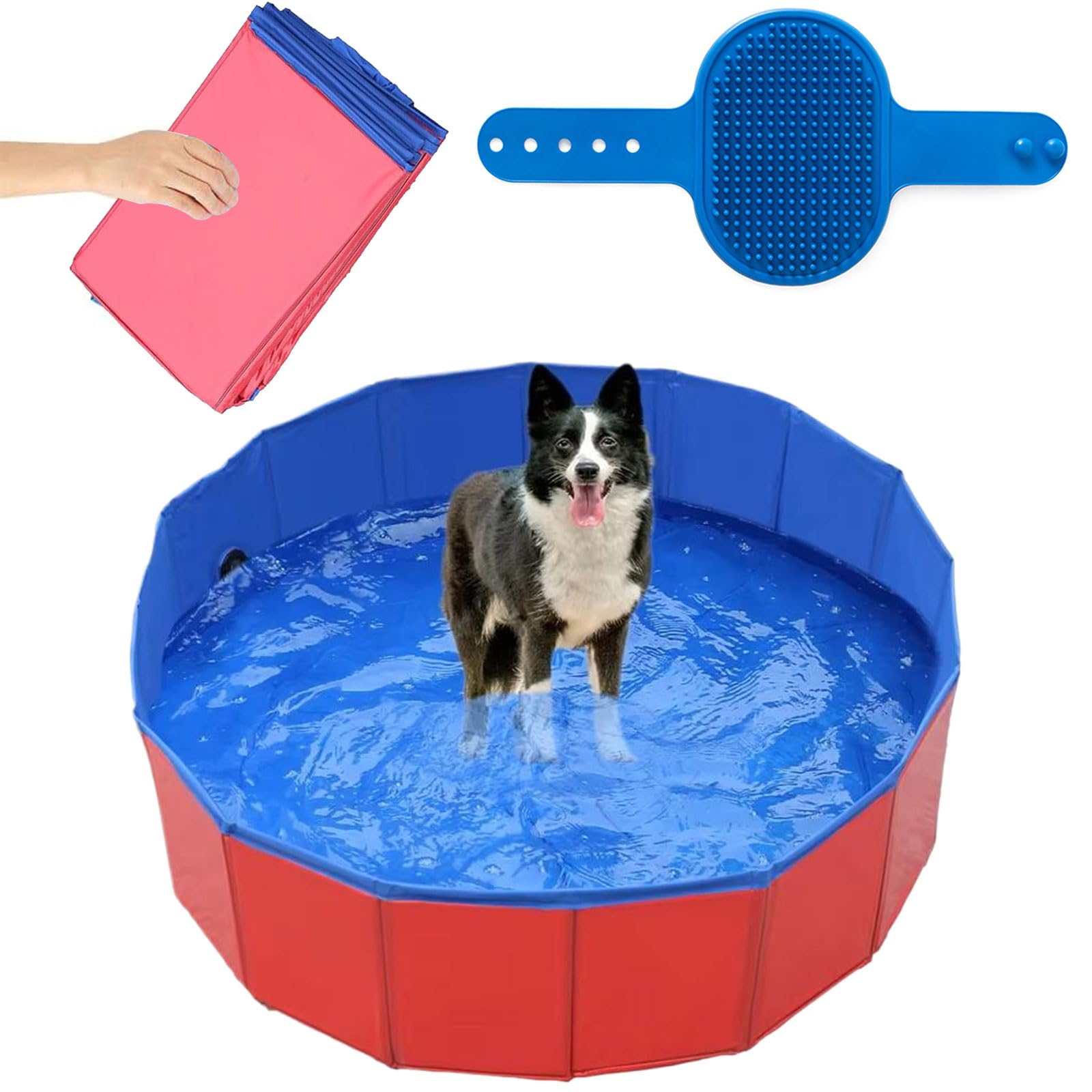 Piscina para Perros Plegable,Bañera Plegable Perros,Mascota Piscina Portátil,Bañera Plegable para Mascotas,Antideslizante Bañera para Mascotas,Piscina Plegable para Perros Gatos,Piscina para Mascotas