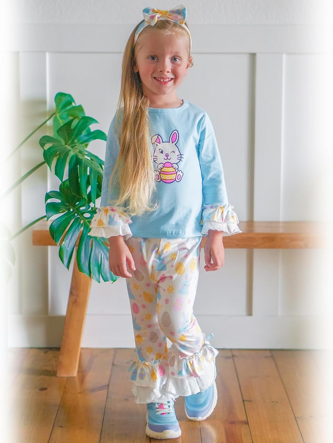 HINTINA Toddler Baby Girl Bell Bottom Flare Pant Outfits
