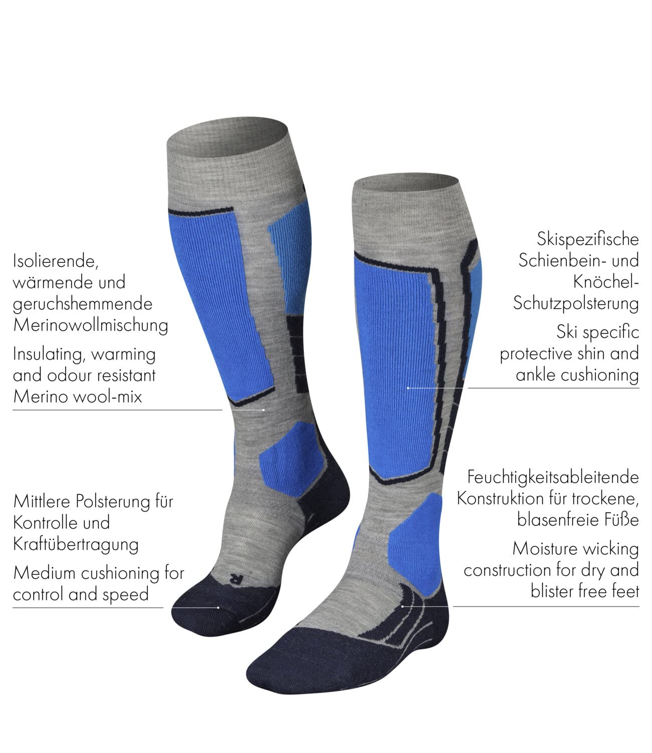 Falke SK2 Intermediate skisokken junior black mix