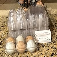 Vista 6 de HOIGON Paquete de 120 cajas de huevos de 6 unidades, apilables, media docena de huevos a granel para cocina, refrigerador, mercado, almacenamiento