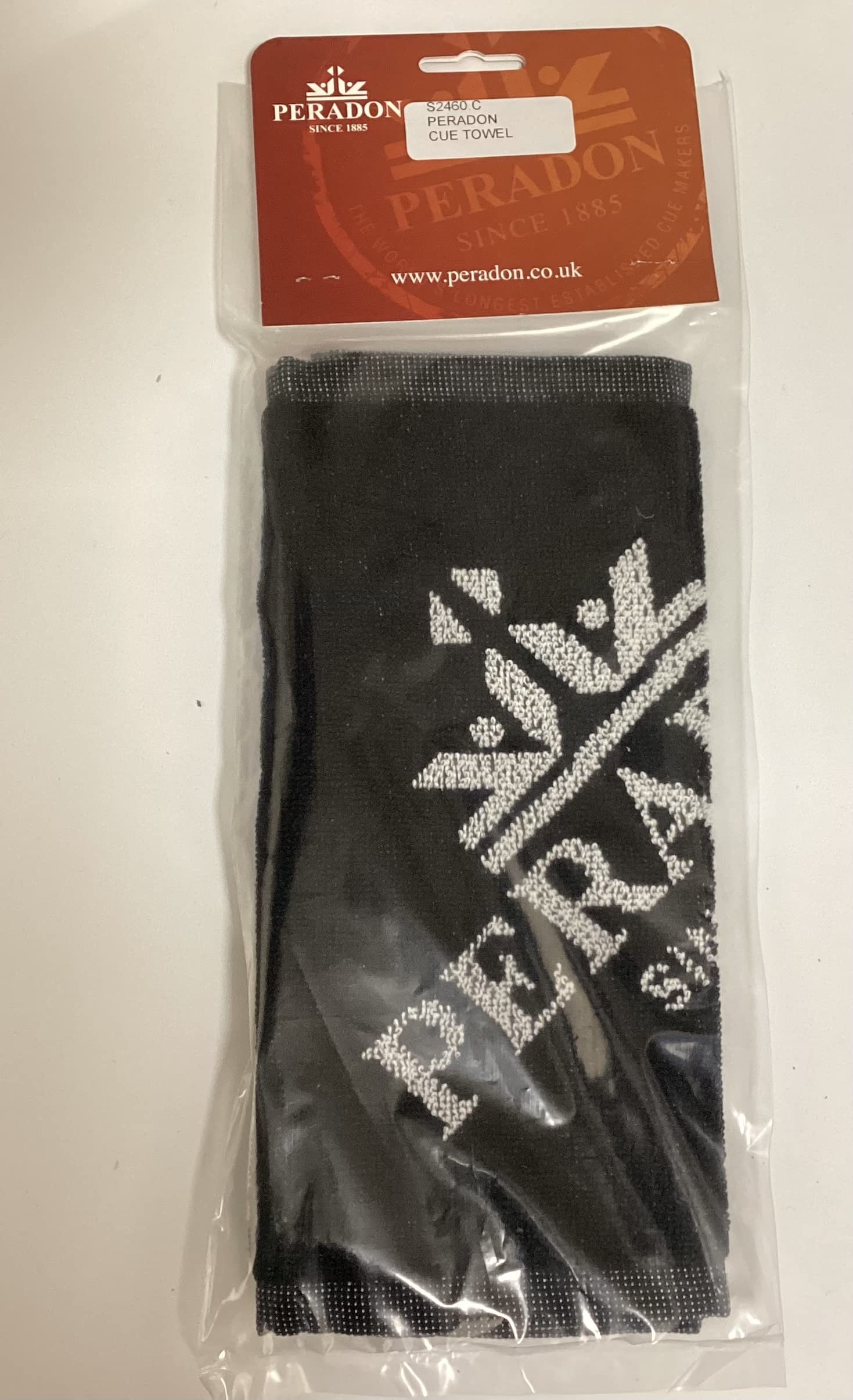 Peradon snooker pool billiards cue sports black cotton cue towel in retail packaging