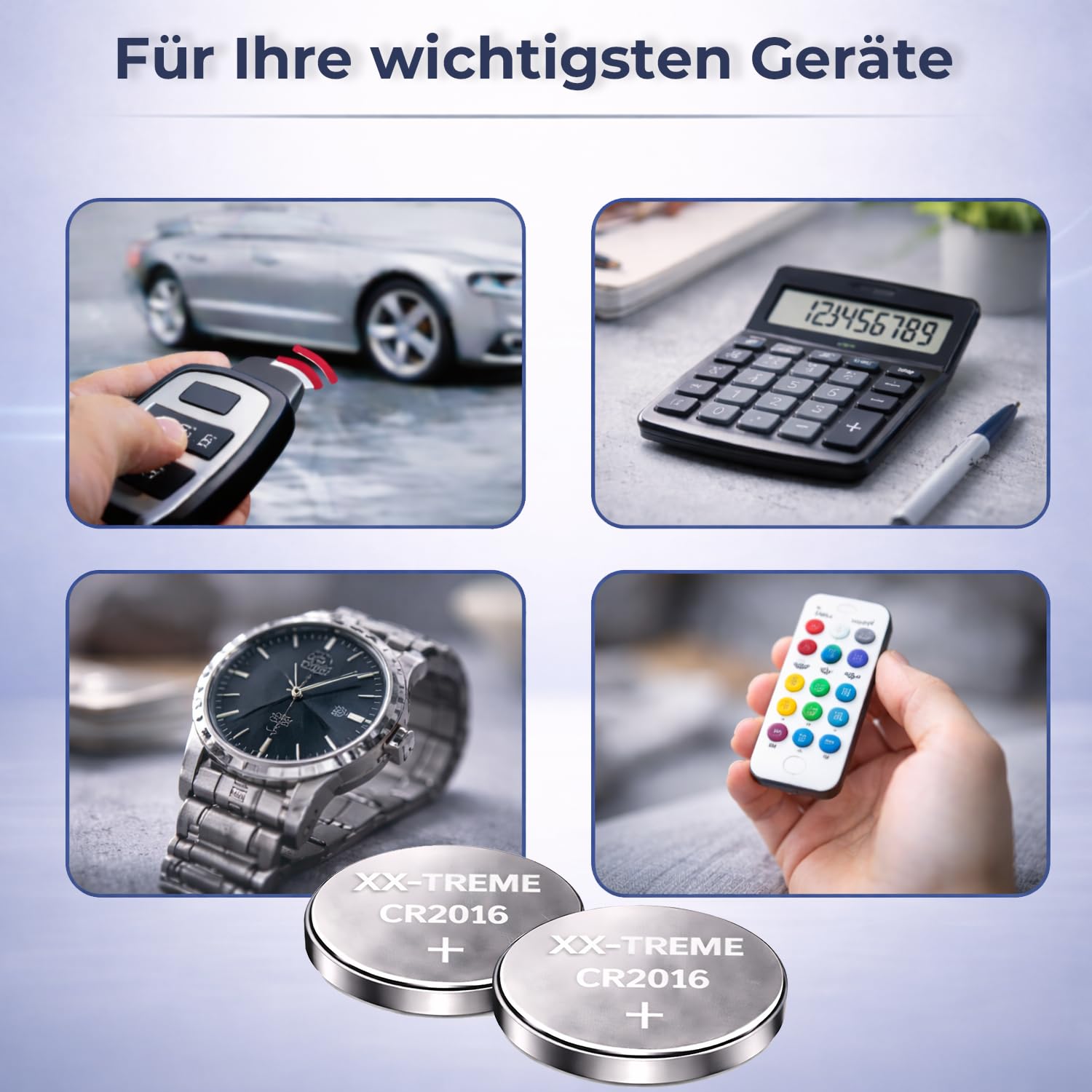 XX-TREME CR1632 Batterie 3V Lithium Knopfzelle – 100 Stück – CR 1632 für Autoschlüssel, Fernbedienung, Waage, Taschenrechner