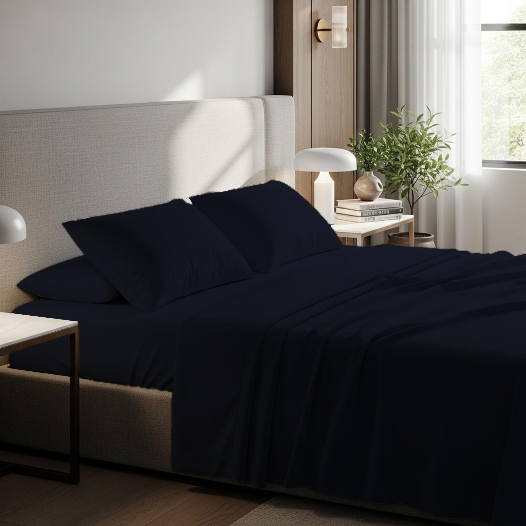 BloomBedding 400 Thread Count King Size Flat Sheet 100% Egyptian Cotton Gentle & Airy Bed Sheet