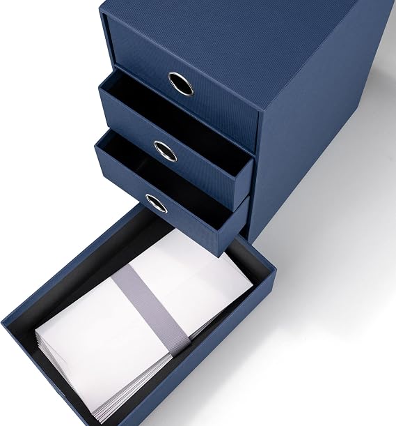 Rossler SOHO 4 Drawer Filing Storage Box - Navy Blue