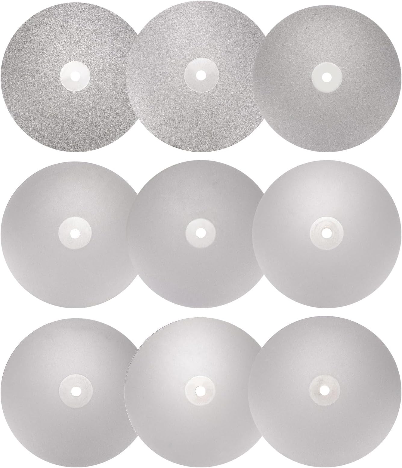 HARFINGTON Diamond Flat Lap Disc Set 6" x 1/2" Arbor 120/240/600/1000/1200/1500/2000/2500/3000 Grit Abrasive Wheel Lapping for Grinding Sanding Ceramics, Glass, Stones