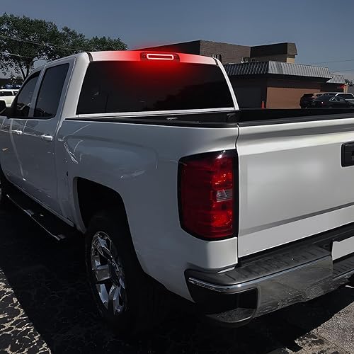 Miniatura 6 de Tercera tercera luz de freno LED compatible con Silveradopara Sierra 1500 1500LD 2500HD 3500HD 2014-2019, montaje de lámpara de luz de carga para
