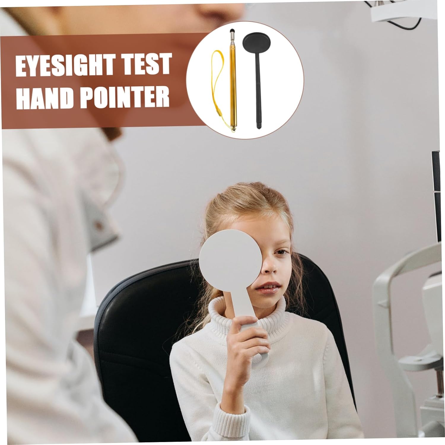 OUNONA Test Eye Occluder Stick Portable Hand Pointer Eye Exam Tool for Ophthalmologists