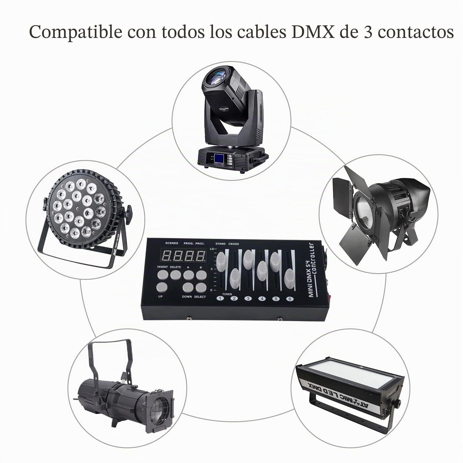 Mini Dmx512 Controlador Dmx 512 Mezcladores de iluminación 54 Canales, Mesa Luces Dmx Controller 512 Consola para Control Luz