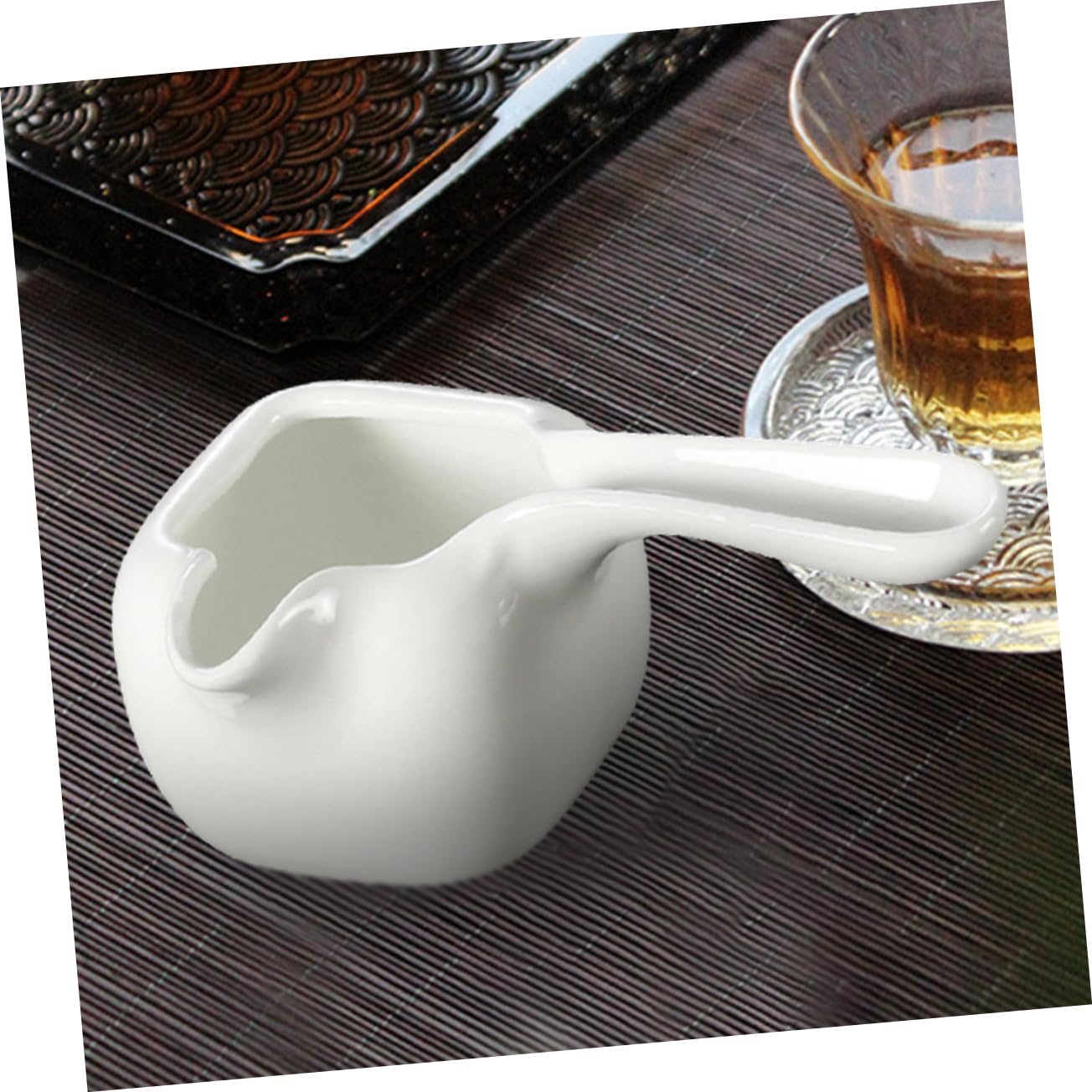 AUTSUPPL Ceramic Chocolate Melting Pot with Stand and Handle Cookware for Fondue Candy Cheese and Butter Easy to Clean and