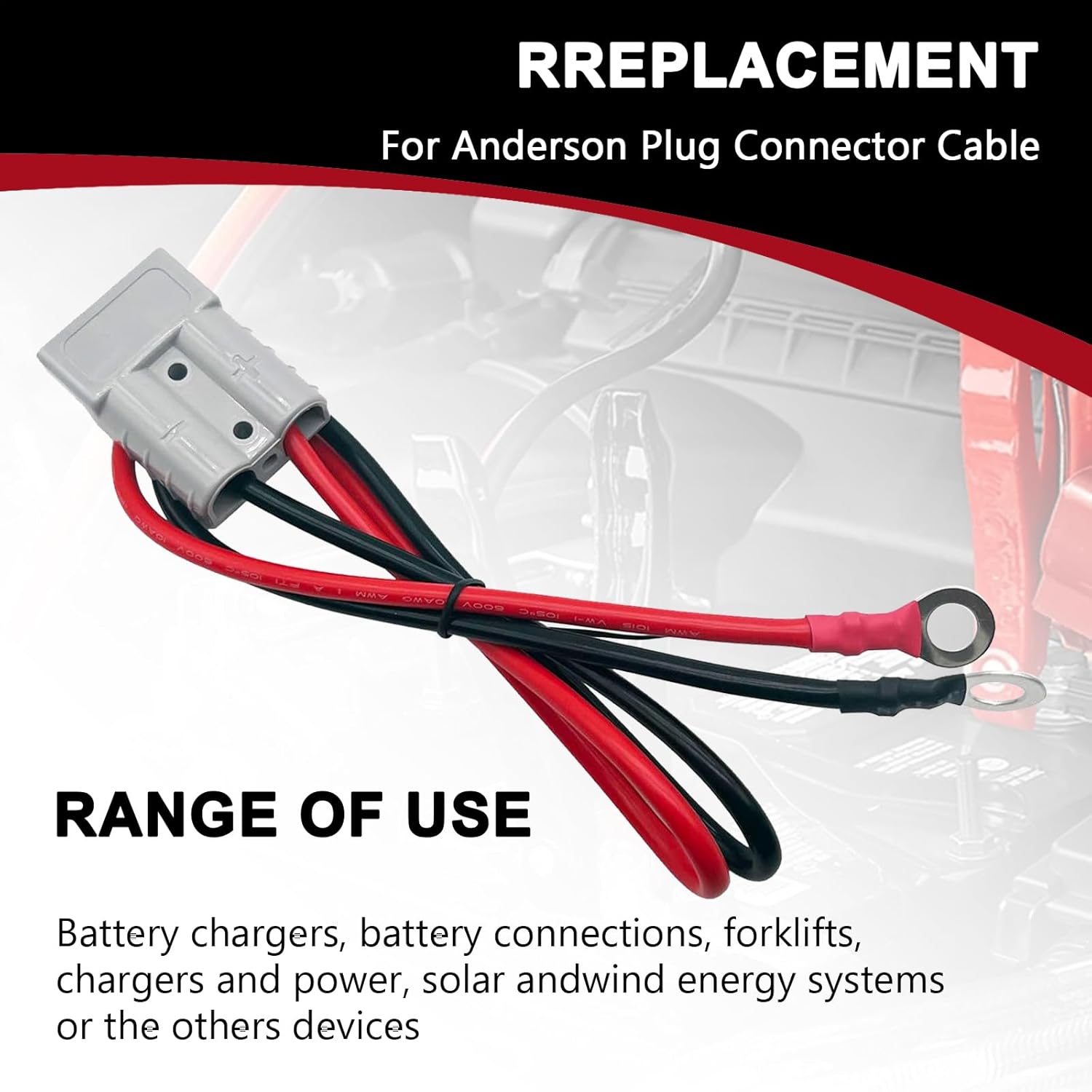 Xiatiaosann For Anderson 50A Battery Connector Cable 10AWG