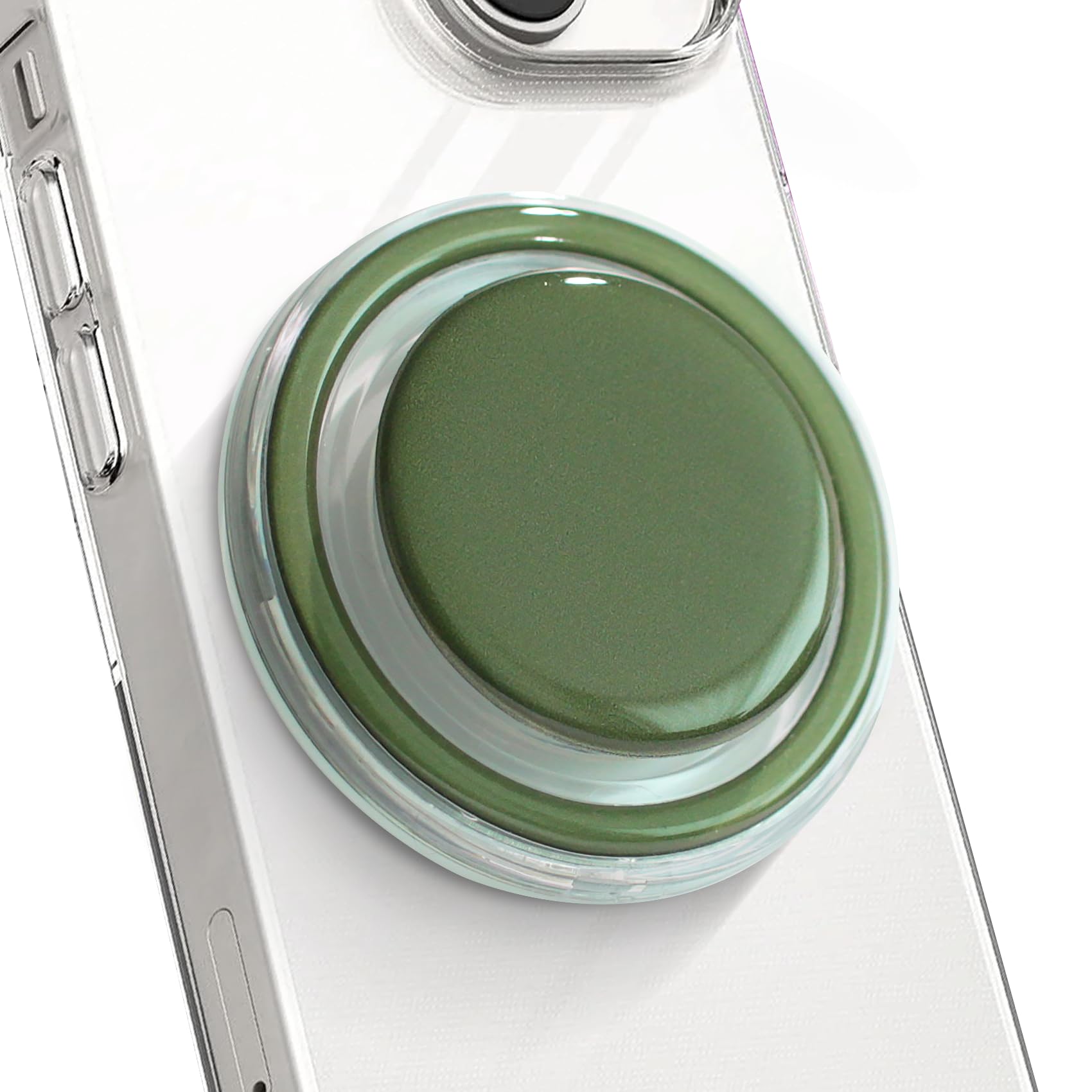 OnTheGrip Cute Solid Macaron Color Round Shape Collapsible Mobile Phone Grip Stand Holder for Smartphone Tablet Cell Phone Accessory (Jade Green)