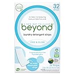 Beyond Laundry Detergent Strips [32 strips] - Free & Clear - Eco-friendly, Hypoallergenic. Travel friendly. Dissolvable Strips.