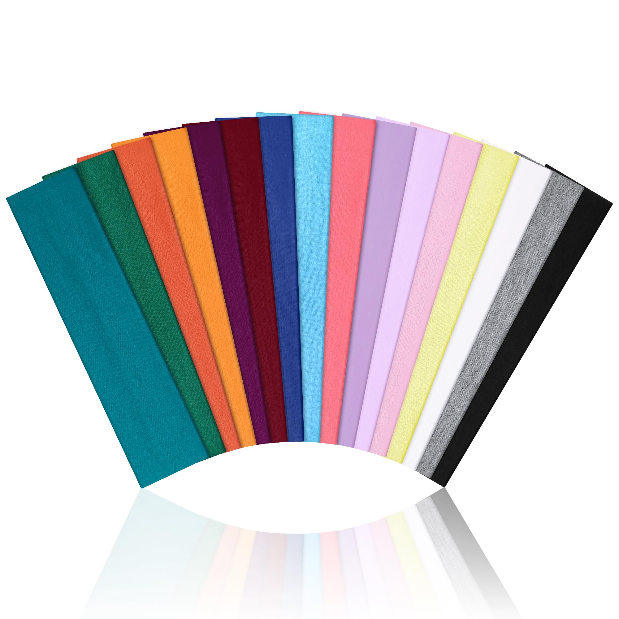 Ztomine Headbands for Women, Non Slip Soft Cotton Hair Bands with Stretchy Cloth, Ideal for Yoga, Running, Outdoor Exercise, and Sports, 16 Pcs