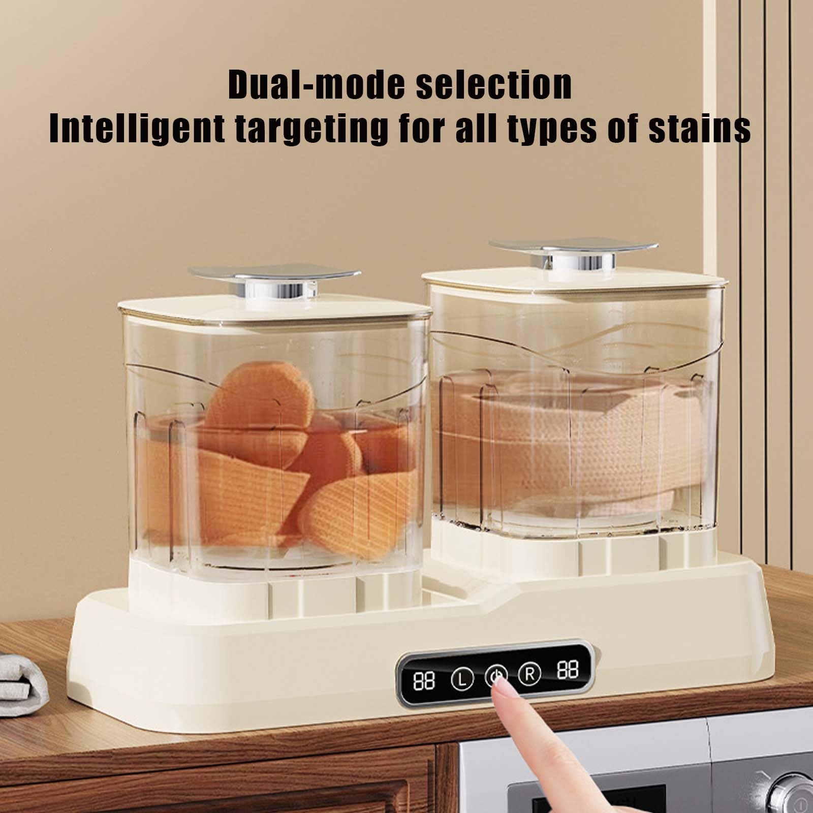 Lave-linge portable à double compartiment 2 litres, mini-lave-linge à double moteur pour vêtements, système de lavage simultané pour sous-vêtements et chaussettes, utilisation en voyage