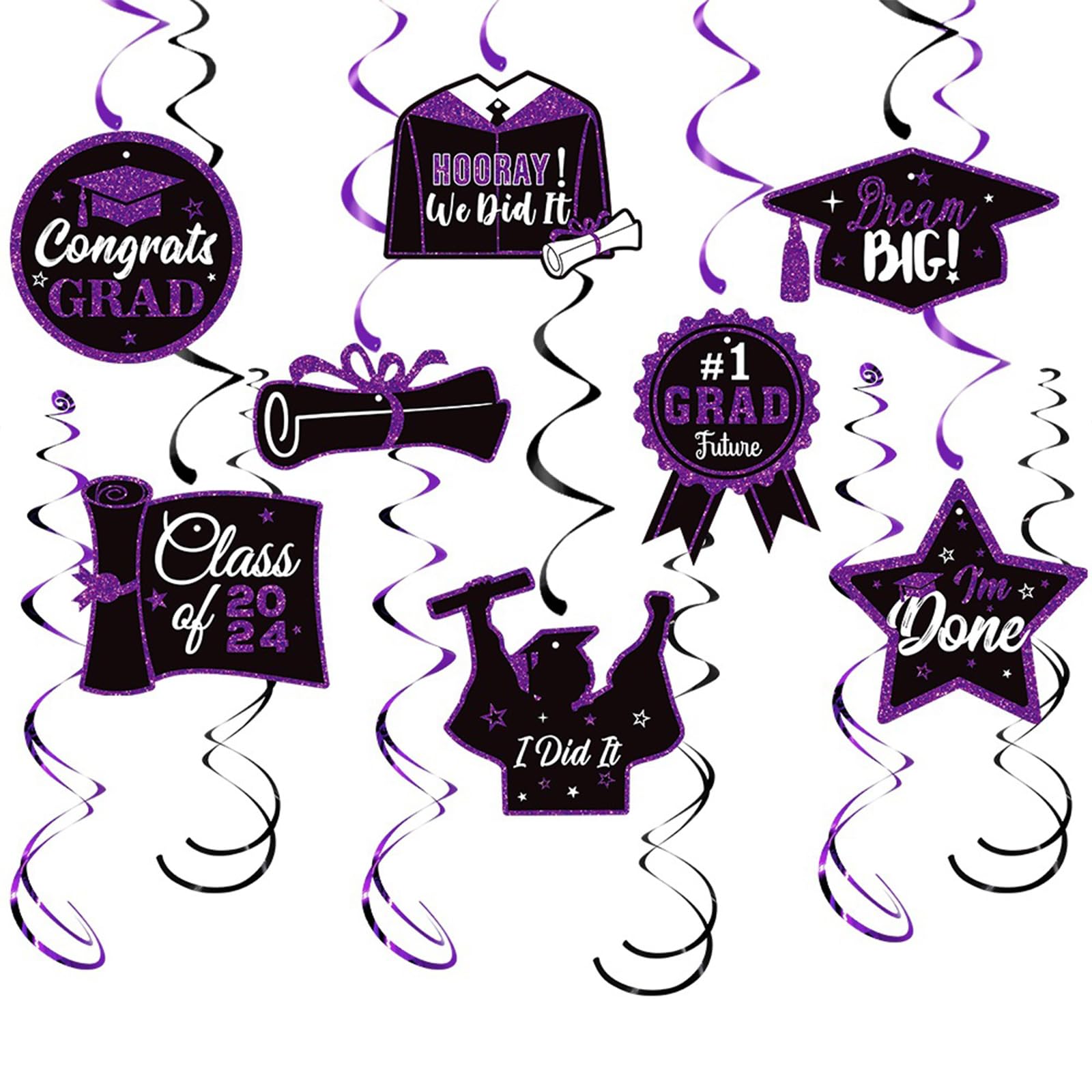 OSNIYAW Graduations Party Decorations Set with Hanging Banners Helical Honeys Combs Backdrops Accessory for Festival Celebration Celebratory Room Decorations