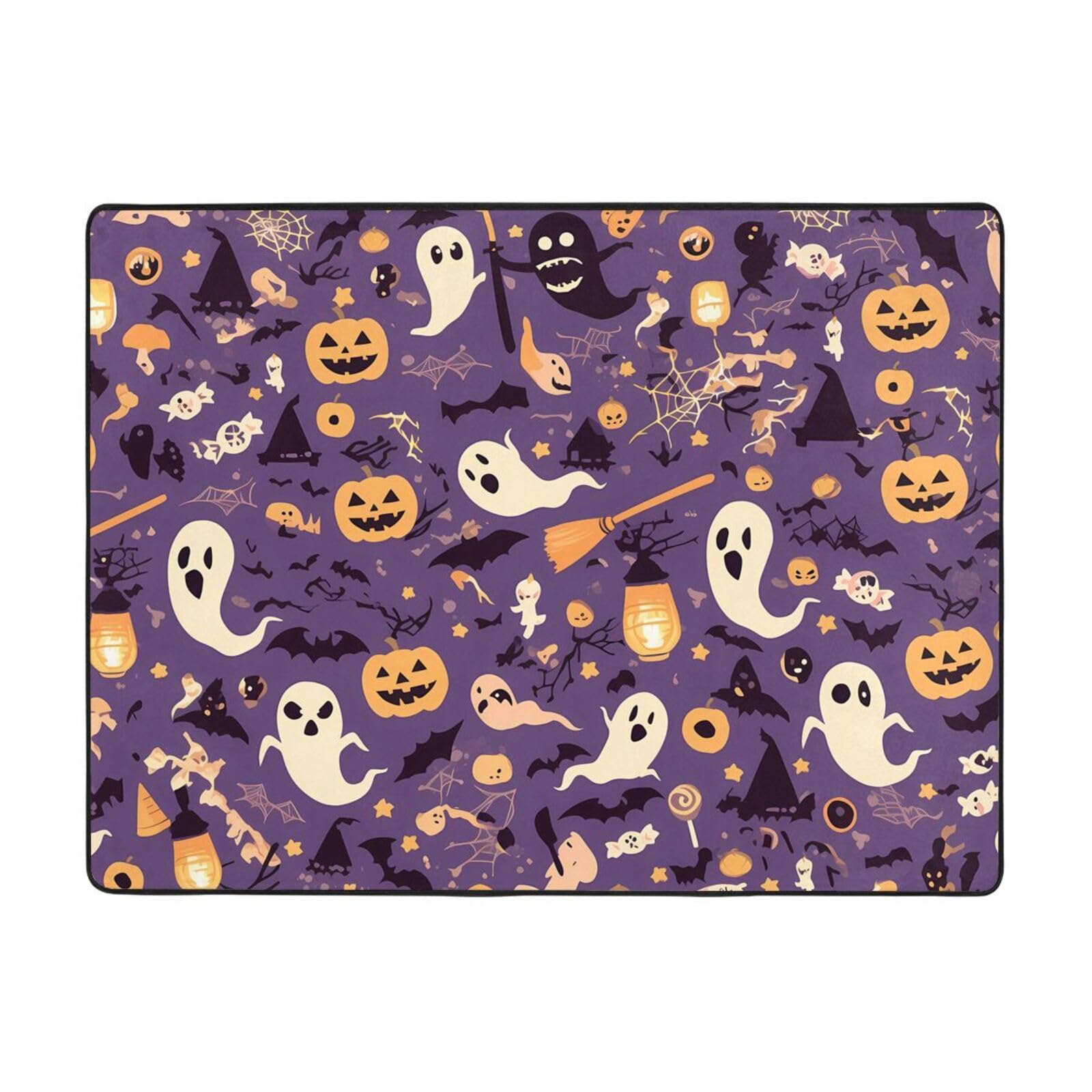 Tapis motif horreur violet 160x121 en velours fin résistant de haute qualité