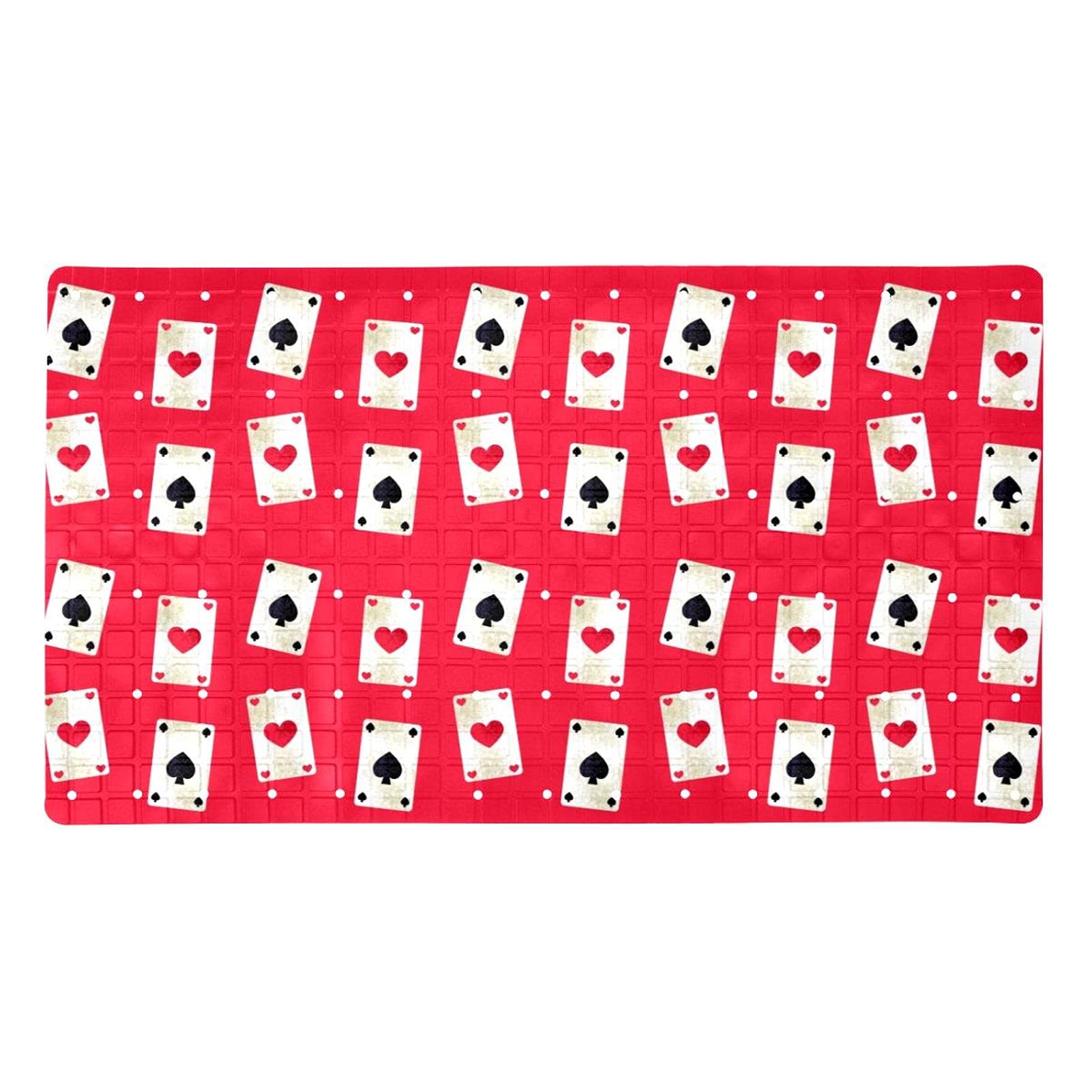Tapis de baignoire antidérapant rose lavable en machine à ventouses