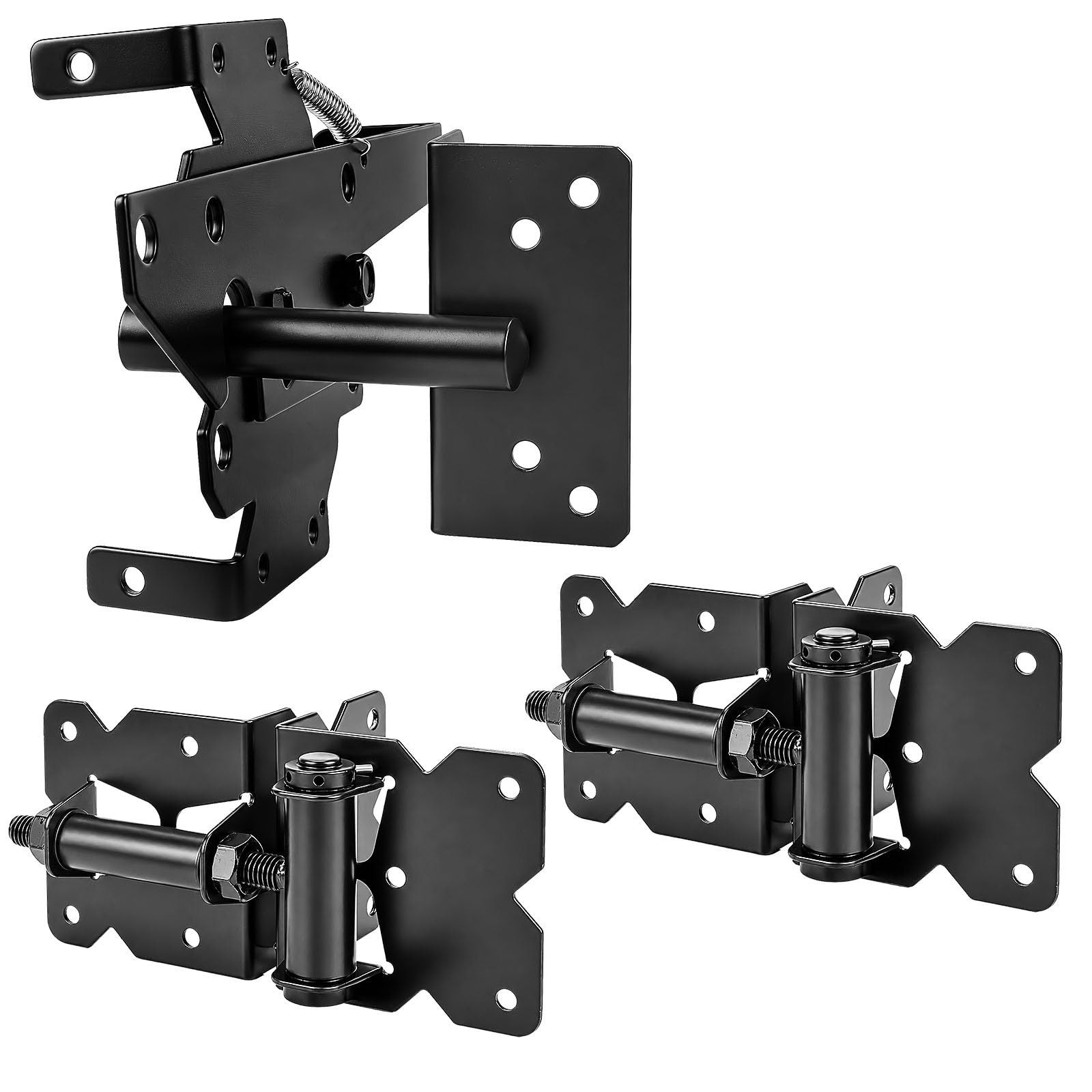 Self Closing Gate Hinges and Latch Kit for Wooden and Vinyl Garden Gates