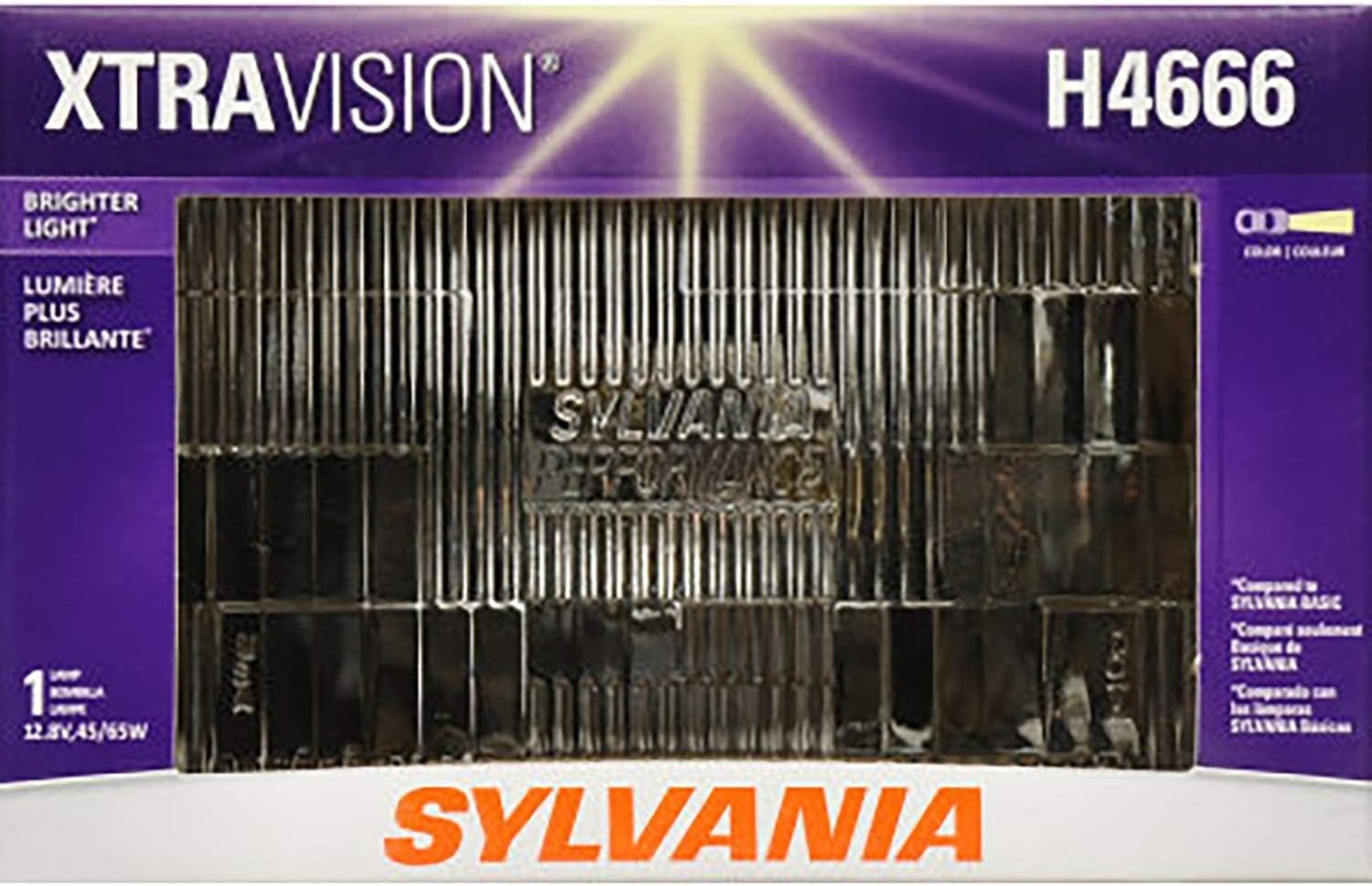 SYLVANIA - H4666 XtraVision Sealed Beam Headlight - Halogen Headlight Replacement 100x165 Delivers More Downroad Visibility (Contains 1 Bulb)