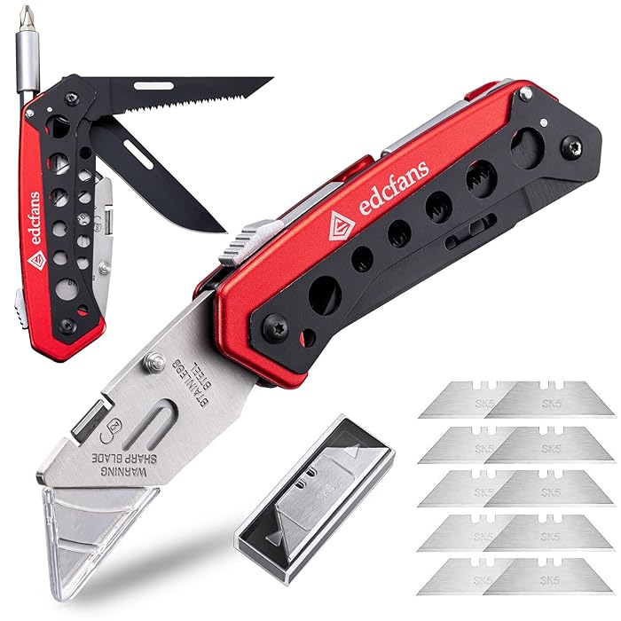 Buy Folding Pocket Utility Knife Heavy Duty Box Cutter with Flat Head and Phillips Screwdriver