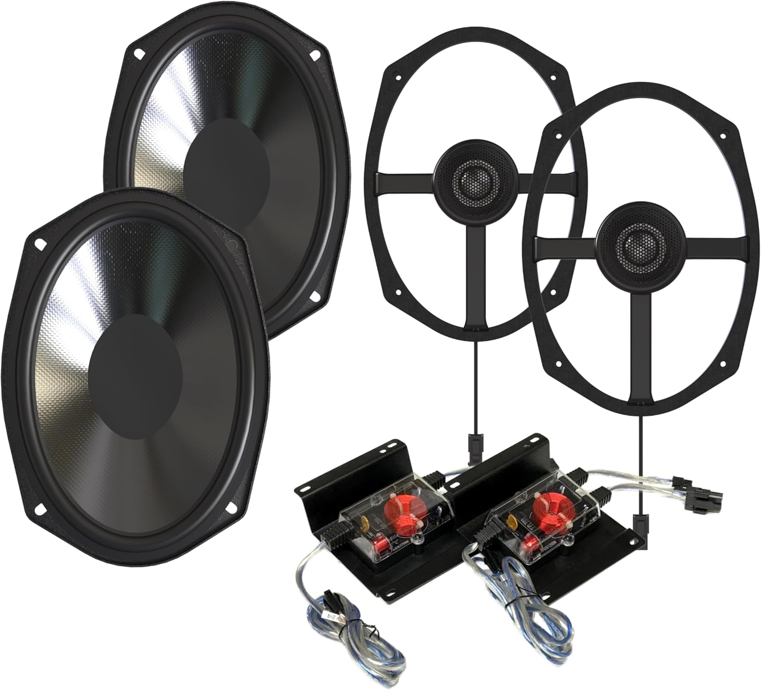 Hogtunes Wild Boar Audio WBA-2694 600 Watts 6"x9" Speakers (2 Pack) for Retro-LID-RM & HT-LID-RM Saddlebag Lids, Fits 2014-Current Harley-Davidson Motorcycles