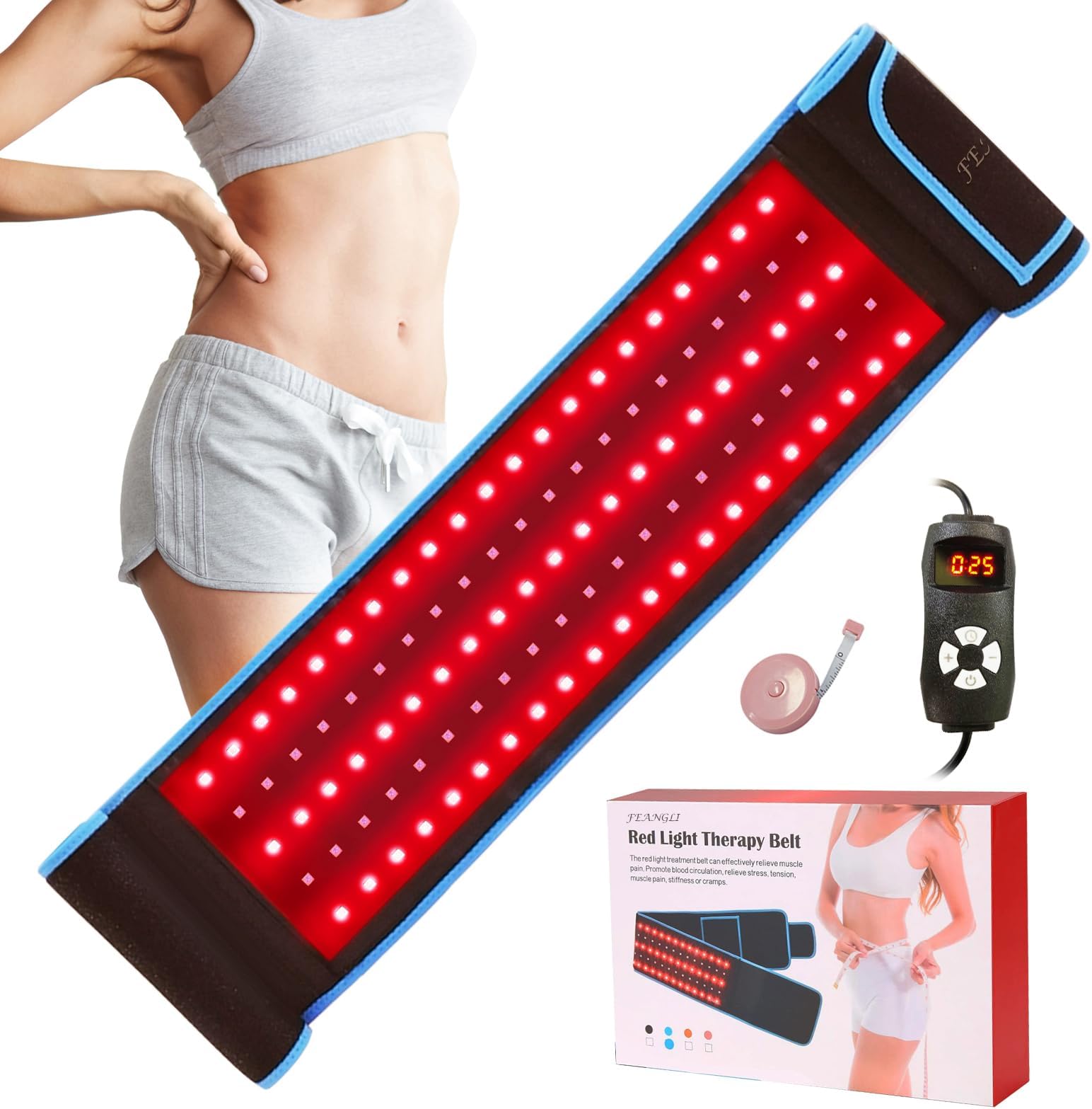 Red Light Therapy Infrared Light Therapy Wrap Belt Wearable Large Pad for Body Waist Back Shoulder Leg Knee, LED 660nm&850nm Red Light Belt Device with Timer Remote Controller, Ideal Gift